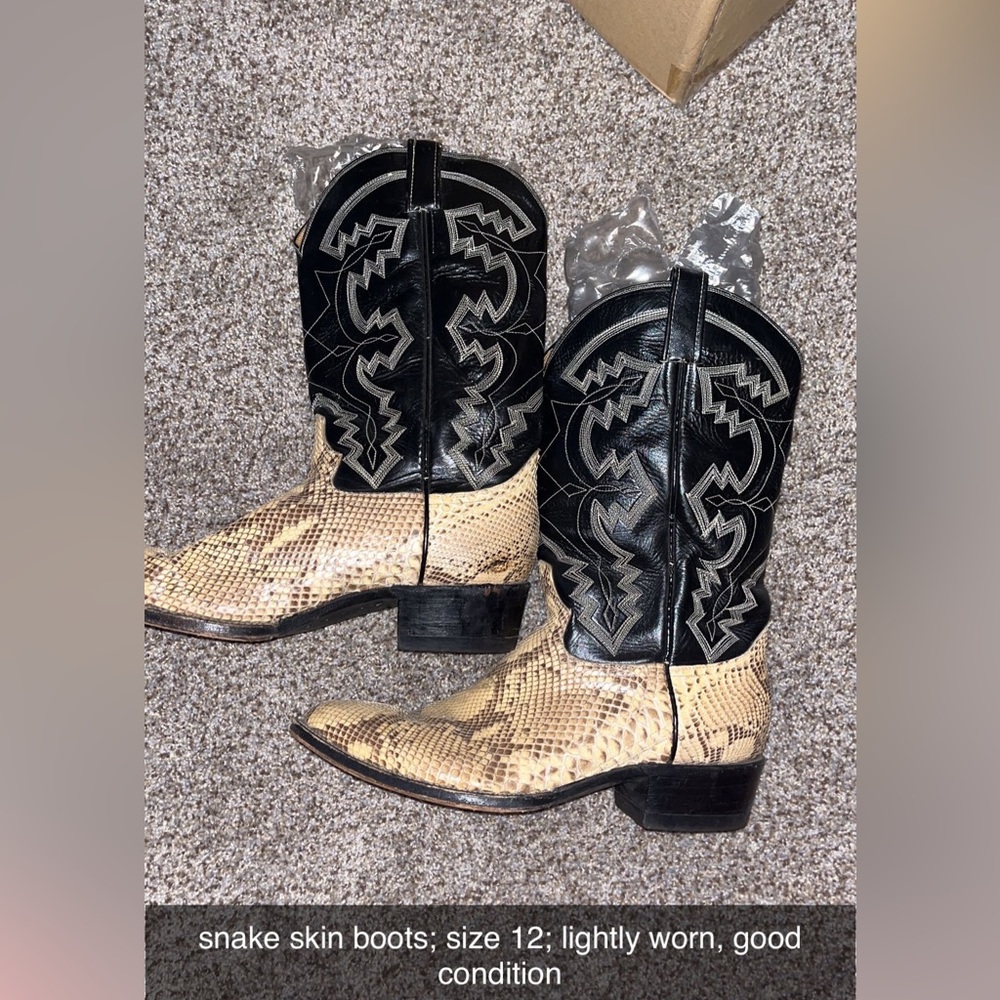 Cowtown Snake Skin Boots; Size 12